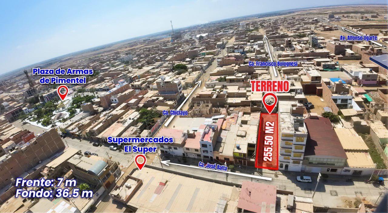 ¡EN VENTA! AMPLIO TERRENO DE 255.50 M2 EN EL CORAZÓN DE PIMENTEL